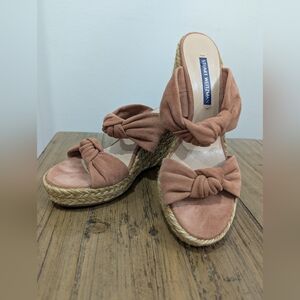 Stewart Weitzman Sarina Desert Rose Suede Sandals, Size 6M